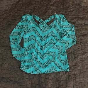 Sheer Teal Charlotte Russe Top size Small